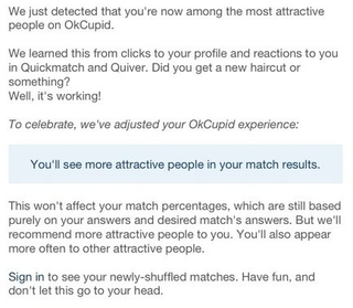 Illustration for article titled OKCupid Lures Users With Shameless, Probably Meaningless Flattery